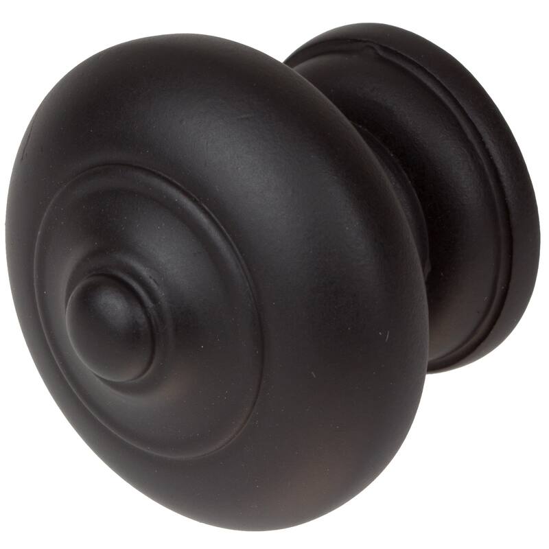 GlideRite 5-Pack 1-1/2 in. Matte Black Round Mushroom Cabinet Knobs - Matte Black