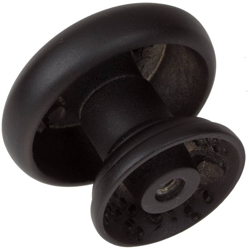 GlideRite 5-Pack 1-1/2 in. Matte Black Round Mushroom Cabinet Knobs - Matte Black