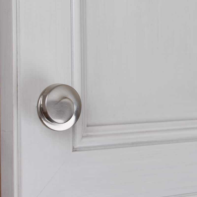 GlideRite 5-Pack 1-1/8 in. Satin Nickel Swirl Wave Cabinet Knobs - Satin Nickel