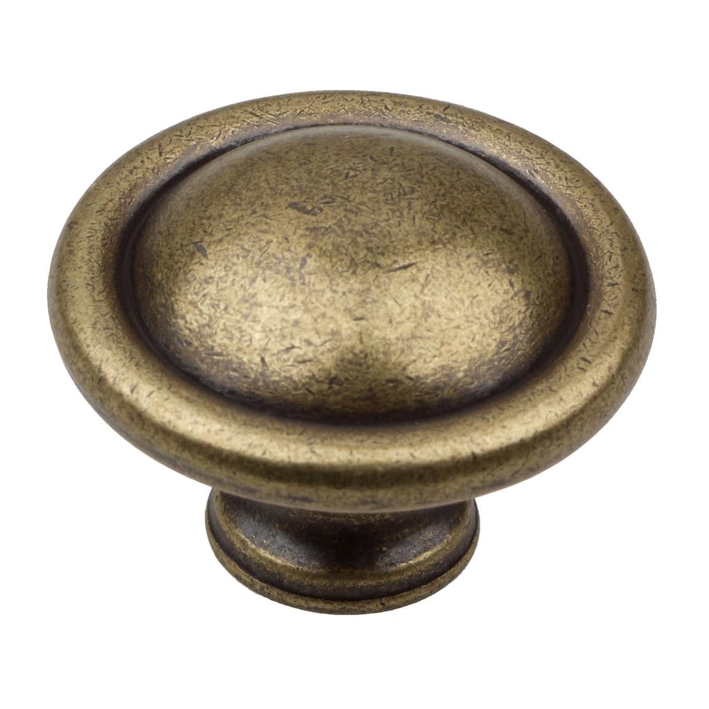 GlideRite 5-Pack 1-1/8 in. Antique Round Ring Cabinet Knobs