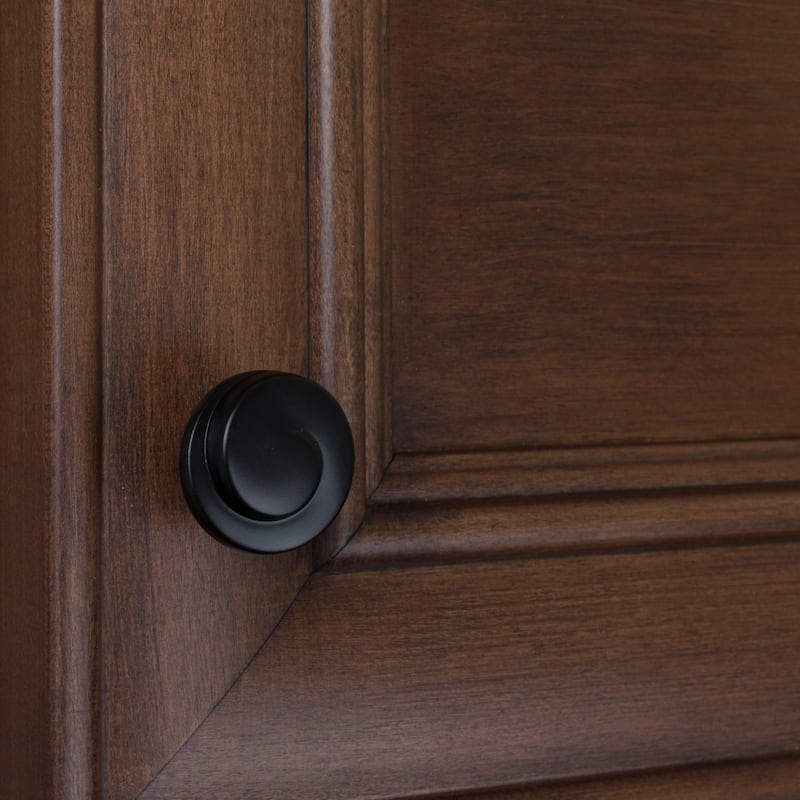 GlideRite 5-Pack 1-1/8 in. Matte Black Swirl Wave Cabinet Knobs - Matte Black