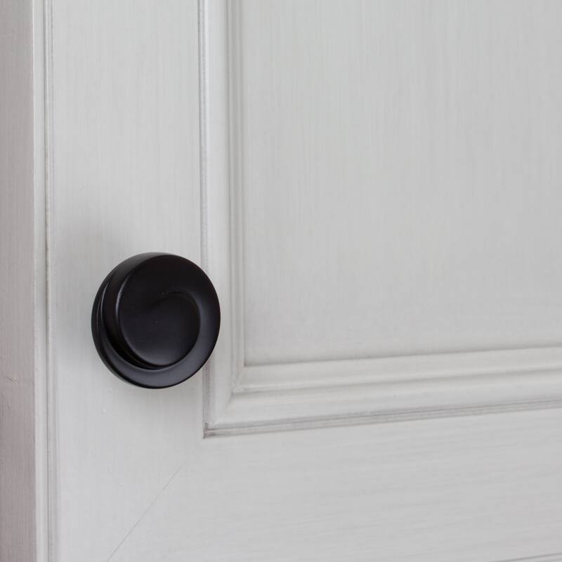 GlideRite 5-Pack 1-1/8 in. Matte Black Swirl Wave Cabinet Knobs - Matte Black