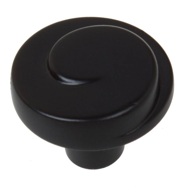 GlideRite 5-Pack 1-1/8 in. Matte Black Swirl Wave Cabinet Knobs - Matte Black