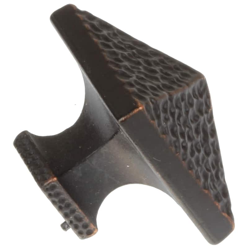 GlideRite 5-Pack 1-1/8 in. Oil Rubbed Bronze Rustic Hammered Square Cabinet Knobs - Oil Rubbed Bronze