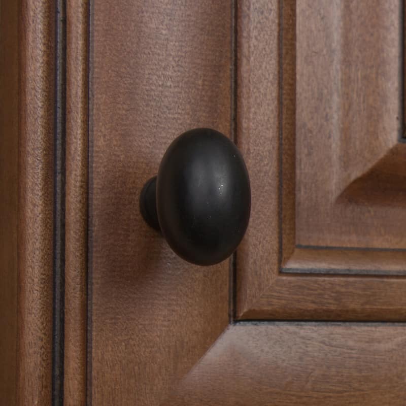 GlideRite 5-Pack 1-1/8 in. Matte Black Oval Cabinet Knobs - Matte Black