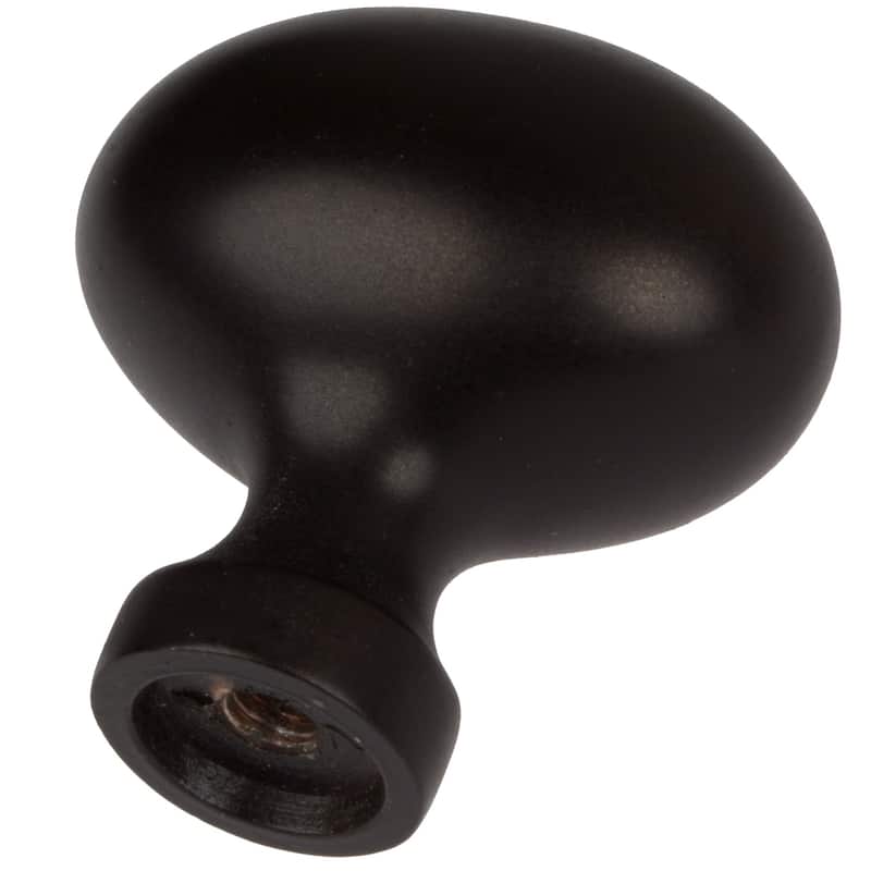 GlideRite 5-Pack 1-1/8 in. Matte Black Oval Cabinet Knobs - Matte Black