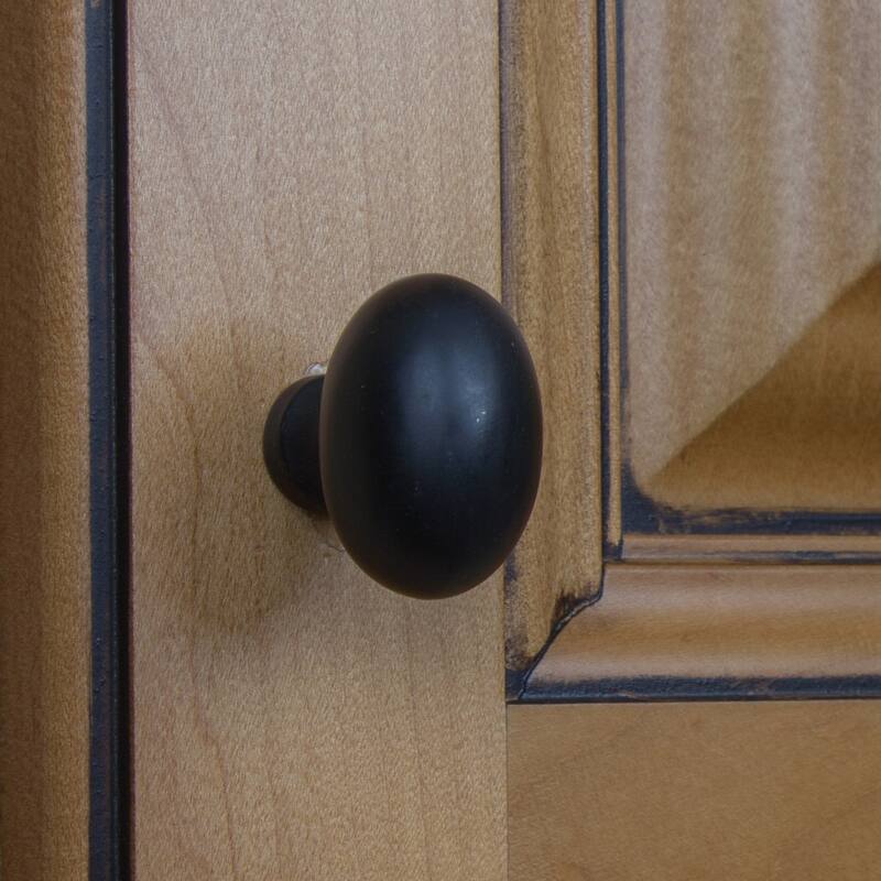 GlideRite 5-Pack 1-1/8 in. Matte Black Oval Cabinet Knobs - Matte Black