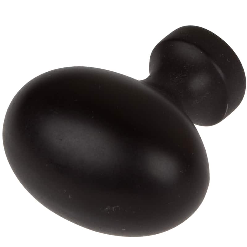 GlideRite 5-Pack 1-1/8 in. Matte Black Oval Cabinet Knobs - Matte Black