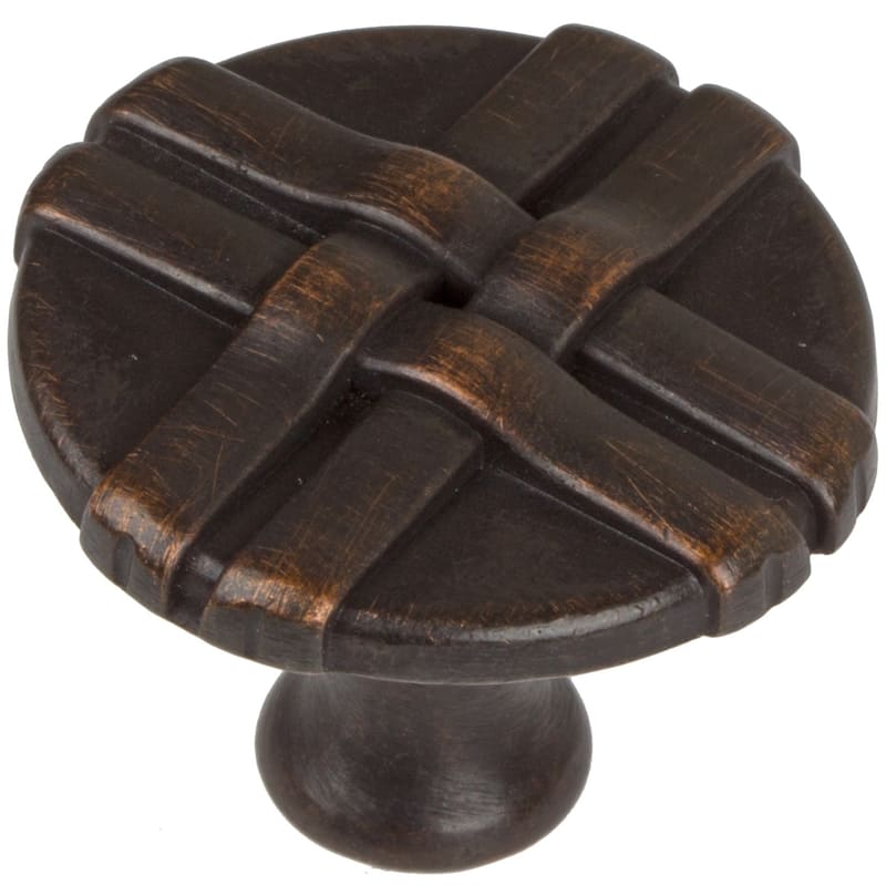 GlideRite 5-Pack 1-1/4 in. Oil Rubbed Bronze Weaved Cabinet Knobs - Oil Rubbed Bronze