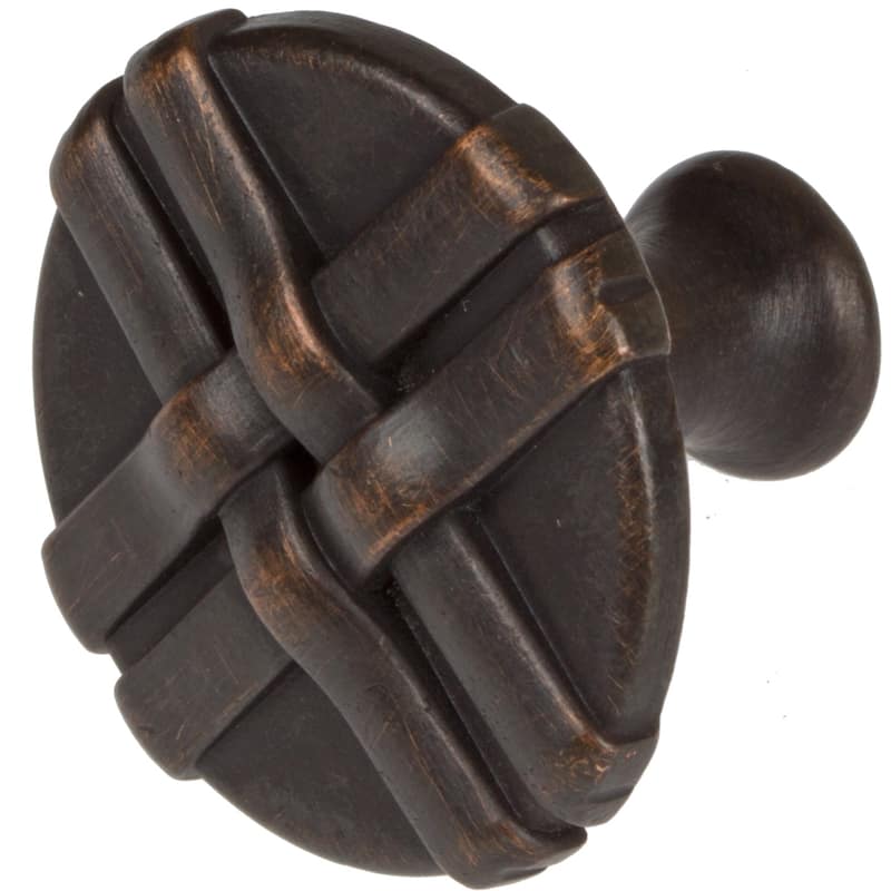 GlideRite 5-Pack 1-1/4 in. Oil Rubbed Bronze Weaved Cabinet Knobs - Oil Rubbed Bronze