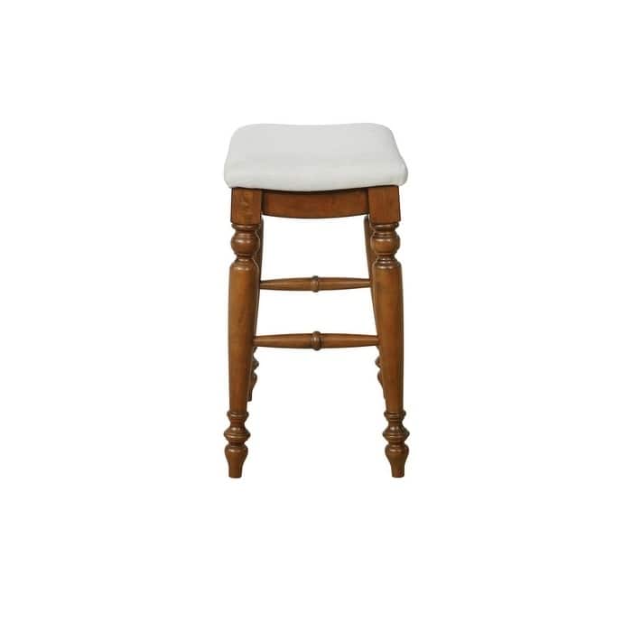 Matteo 25" Backless Counter Stool, Linen/Walnut