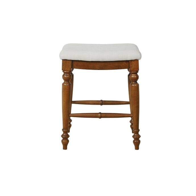 Matteo 25" Backless Counter Stool, Linen/Walnut - Single - Walnut - Counter Height