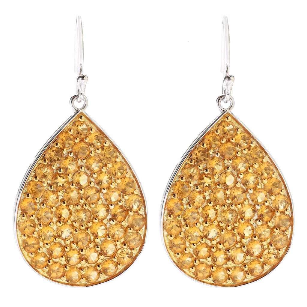 Sterling Silver 925 Citrine Drop & Dangle Earrings