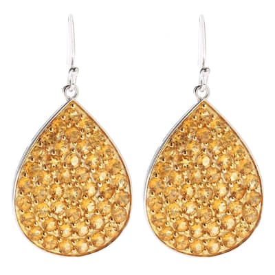 Sterling Silver 925 Citrine Drop & Dangle Earrings