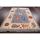 preview thumbnail 10 of 14, Vegetable Dye Paisley Super Kazak Oriental Area Rug Handmade Carpet - 6'2" x 8'11"
