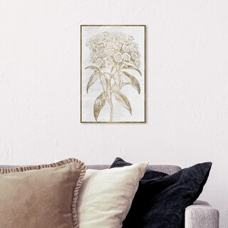 Oliver Gal Stampa Su Tela Floreale Dahlia Sketch Border - 40,6x61 Cm - Decorazione Parete Moderna Oro E Bianco