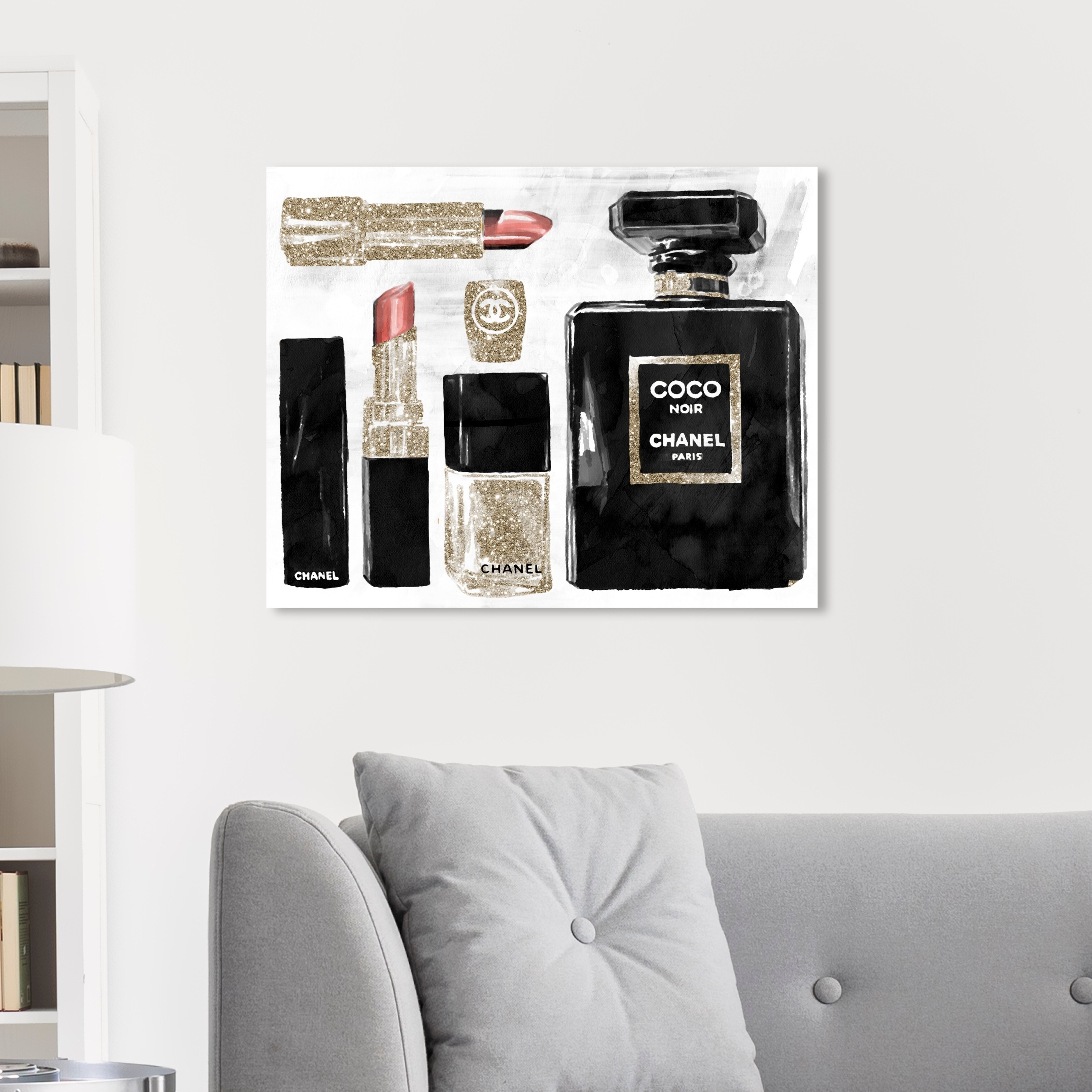 Shop Oliver Gal Fashion And Glam Wall Art Canvas Prints Coco Essentials Glitter Essentials Gold Black Overstock 30764919