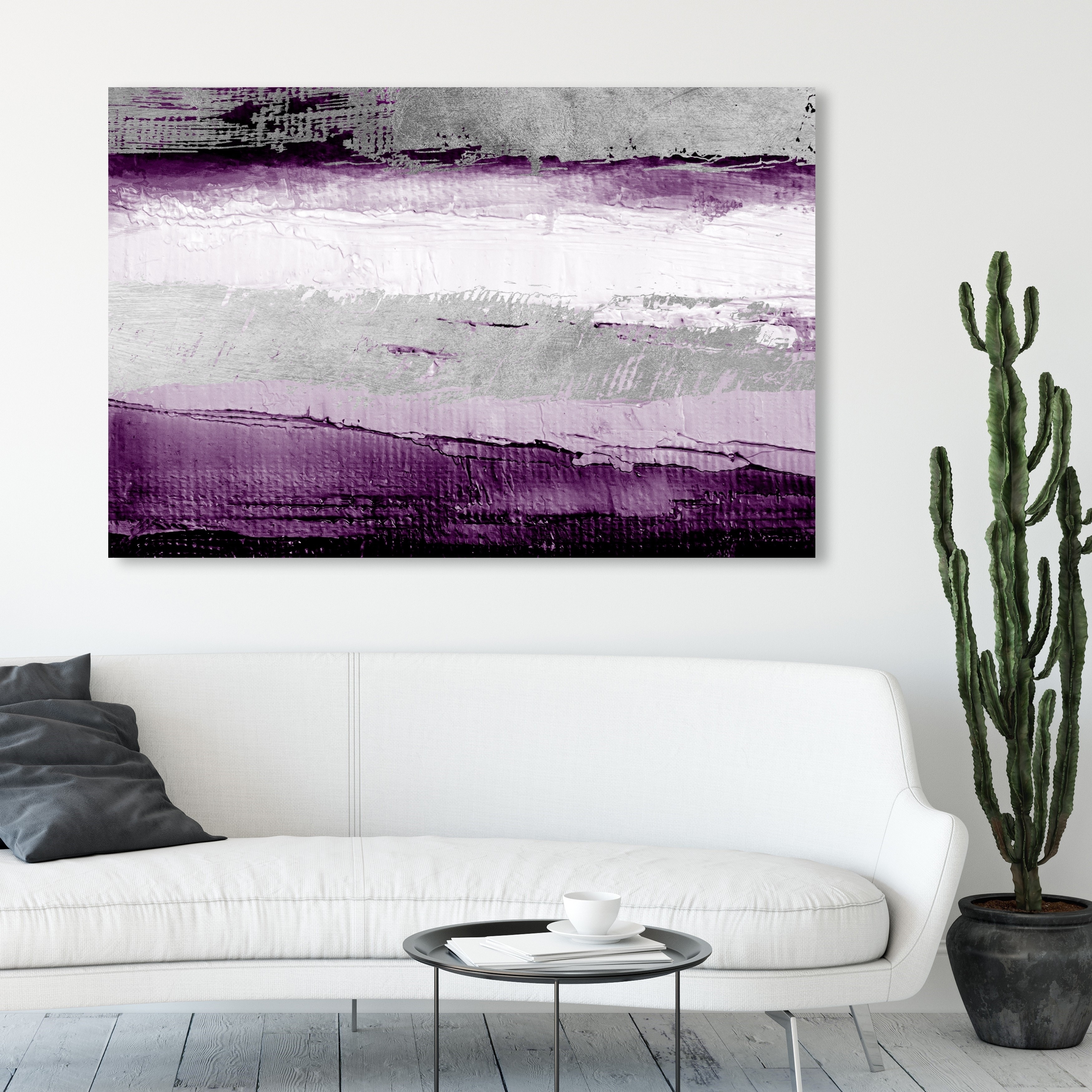 Oliver Gal Abstract Wall Art Canvas Prints 'Envision and Elevate Violet'  Paint - Purple, Gray