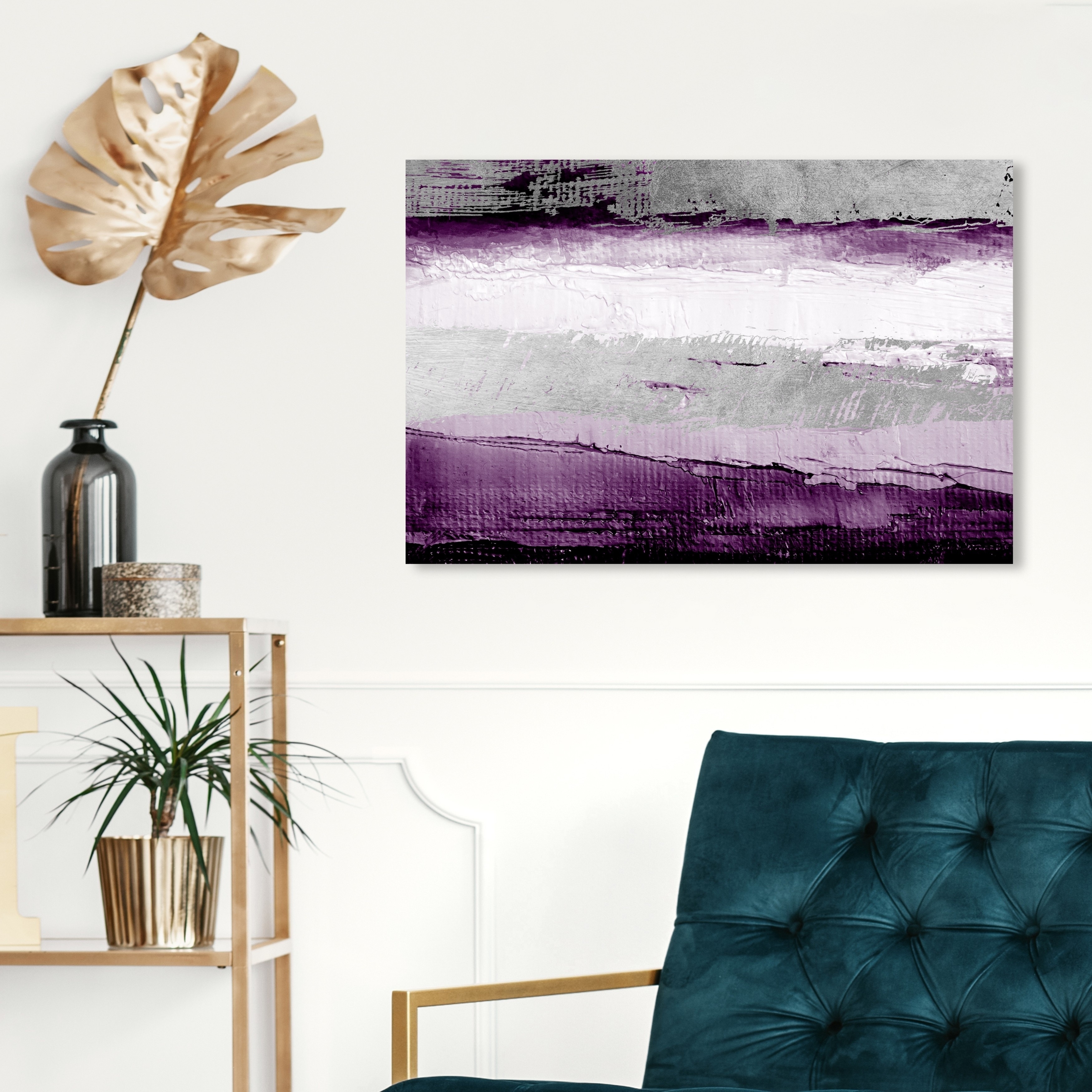 Oliver Gal Abstract Wall Art Canvas Prints 'Envision and Elevate Violet'  Paint - Purple, Gray