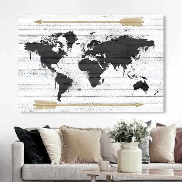 Hipster Mapa Mundi  Maps and Flags Wall Art by Oliver Gal