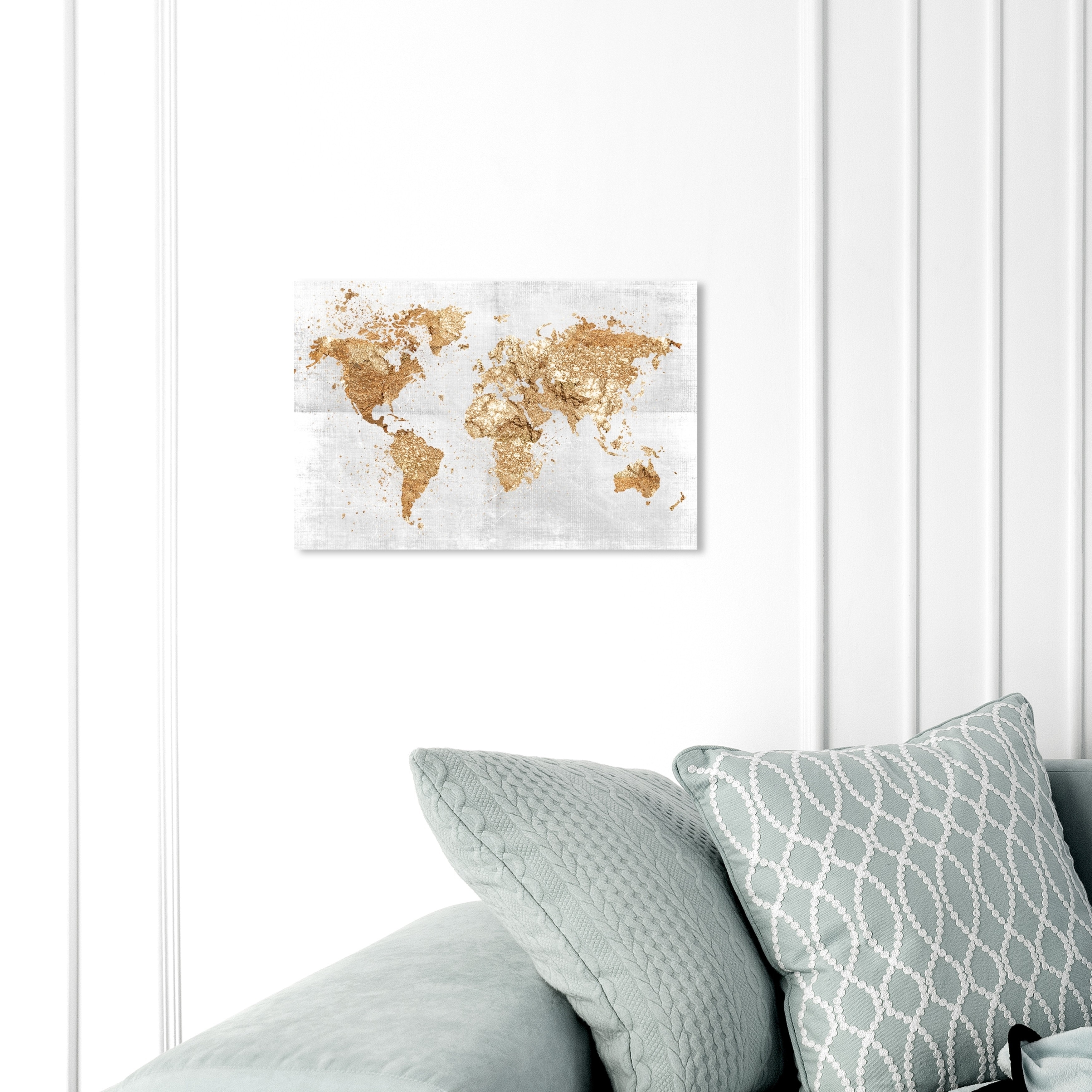 Oliver Gal Maps and Flags Wall Art Canvas Prints 'Mapamundi on the