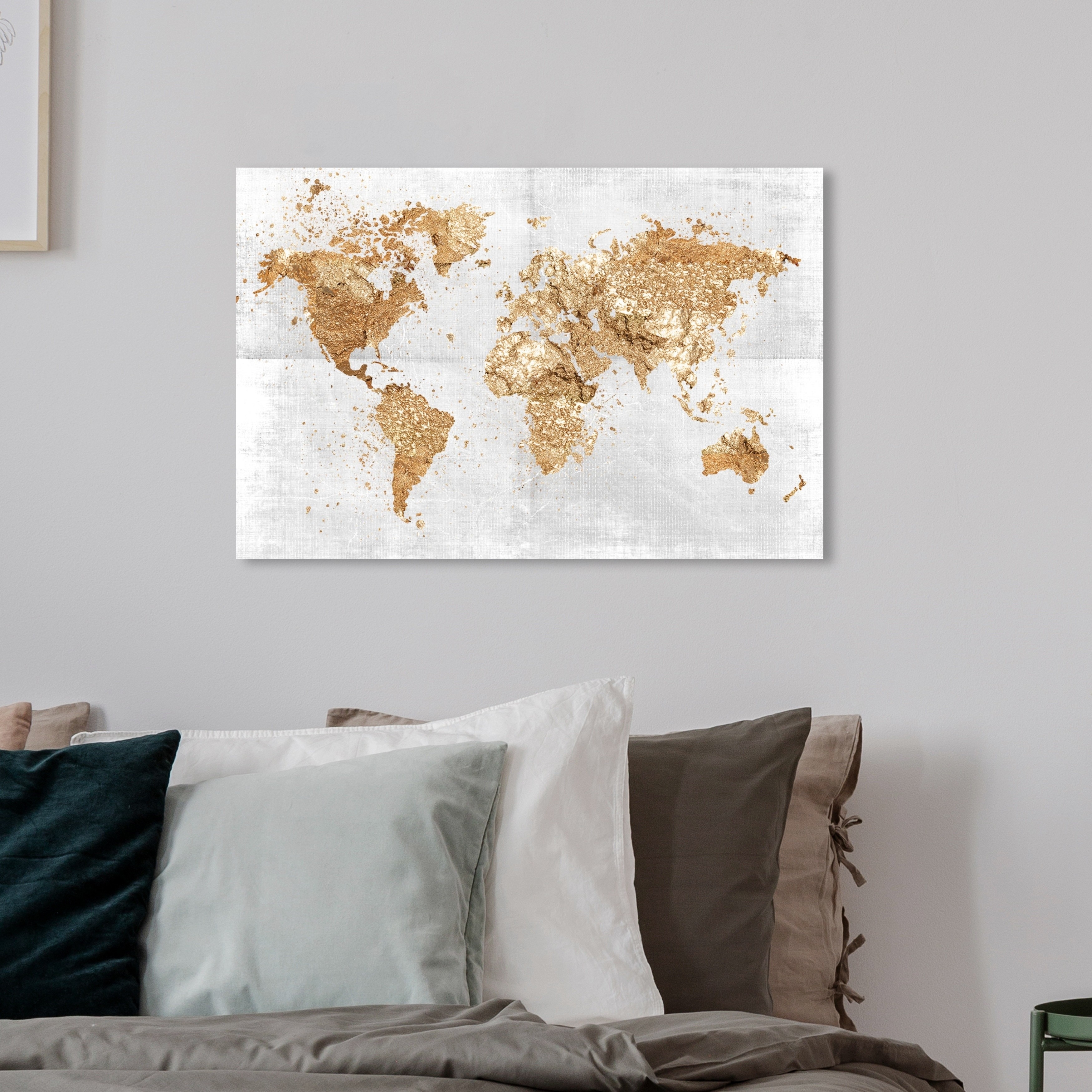 Oliver Gal Maps and Flags Wall Art Canvas Prints 'Mapamundi on the