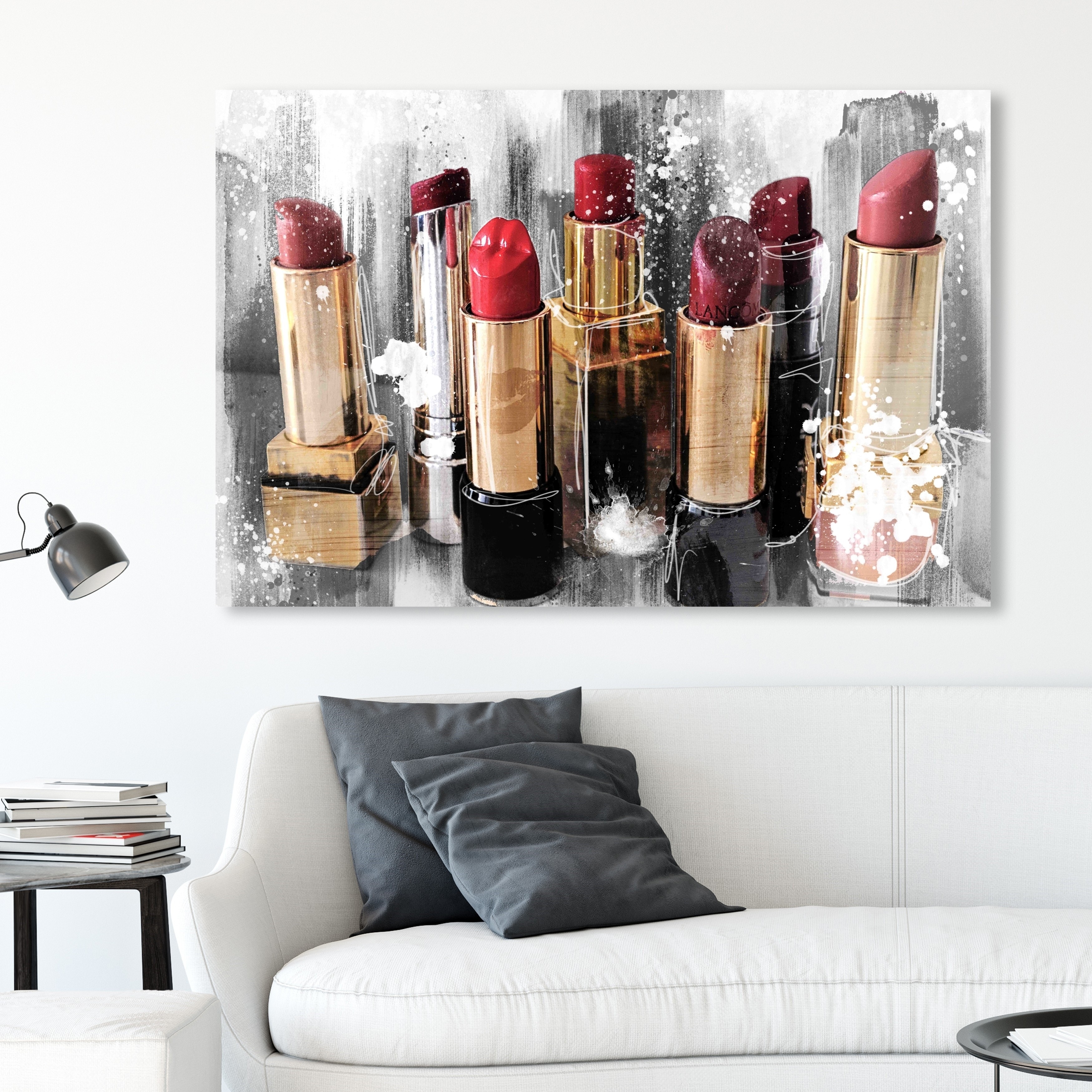 Shop Oliver Gal Fashion And Glam Wall Art Canvas Prints Lipstick Mania Makeup Gold Red Overstock 30765257