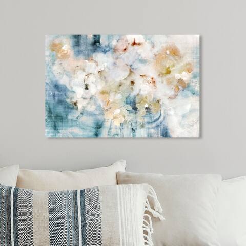 Oliver Gal Abstract Wall Art Canvas Prints 'Flowering Petals Morning' Flowers - White, Blue