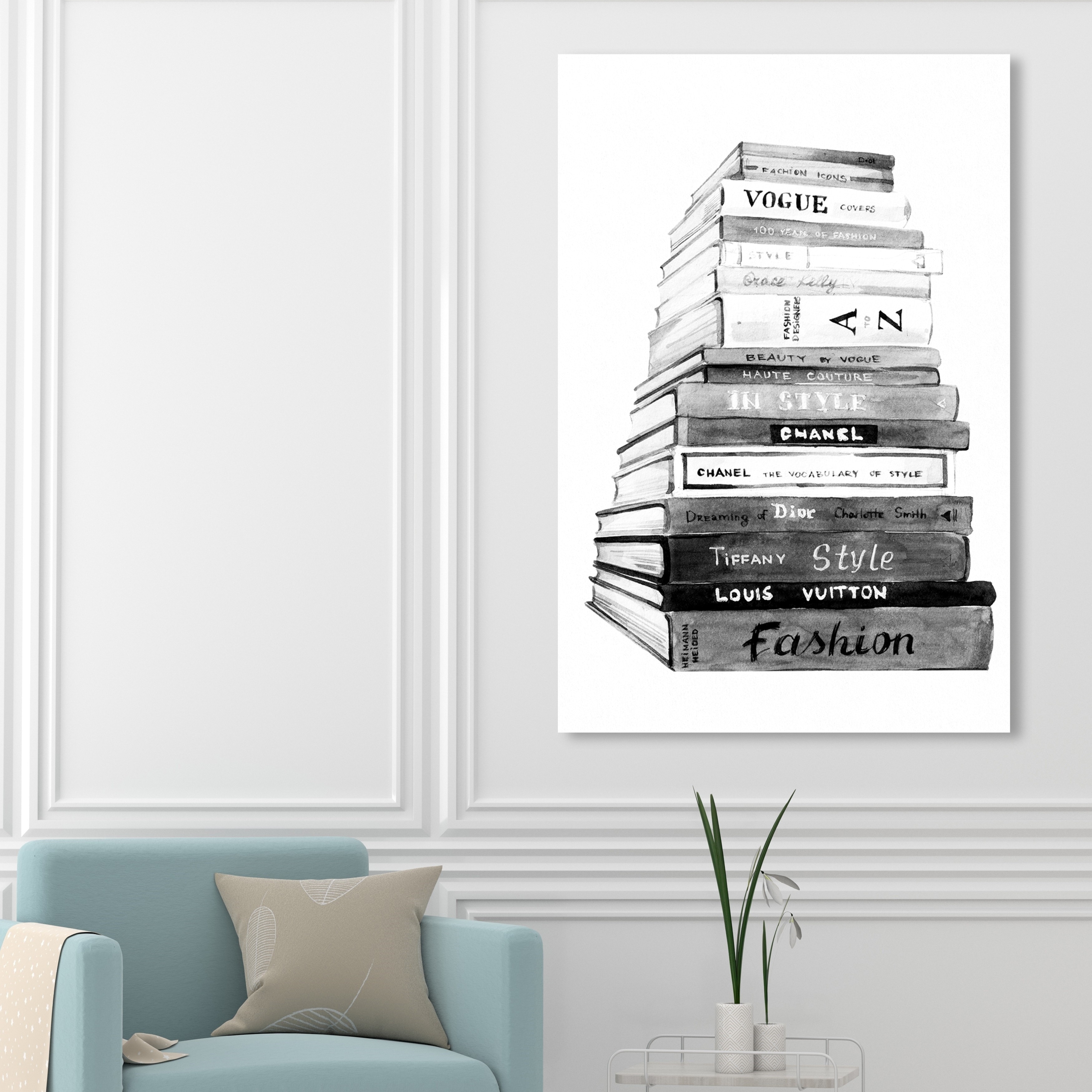 Oliver Gal Fashion and Glam Wall Art Canvas Prints 'Fashion Book  Perspective Black and White' Books - Gray, Gray - Bed Bath & Beyond -  30765344