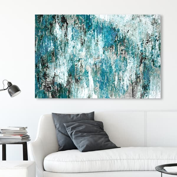 Oliver Gal Abstract Wall Art Canvas Prints 'Azul Cascade' Textures ...