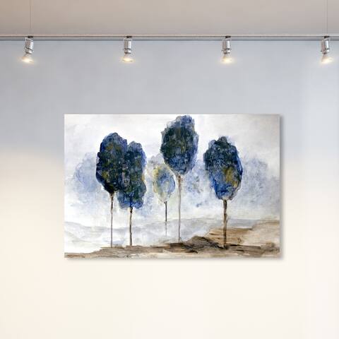 Oliver Gal Floral and Botanical Wall Art Canvas Prints 'Azul Trees' Trees - Blue, Brown