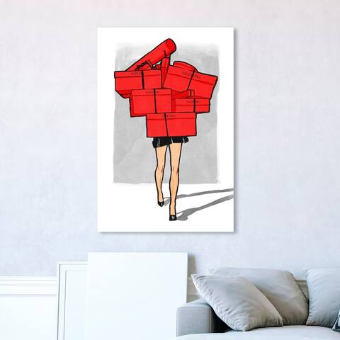 Oliver Gal Fashion and Glam Wall Art Canvas Prints 'Italian Box Overload' Fashion Lifestyle - Red, Black