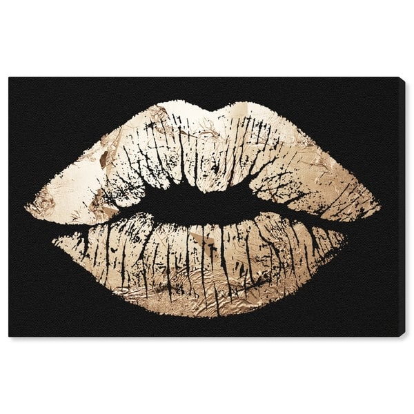 Oliver Gal Fashion And Glam Wall Art Canvas Prints 'gold Leaf Kiss 