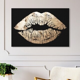 Oliver Gal Fashion and Glam Wall Art Canvas Prints 'Gold Leaf Kiss ...