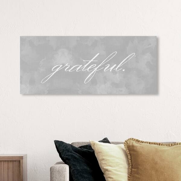 Shop Oliver Gal Typography And Quotes Wall Art Canvas Prints Grateful Door Inspirational Quotes And Sayings Gray White Overstock 30765600 47 X 20