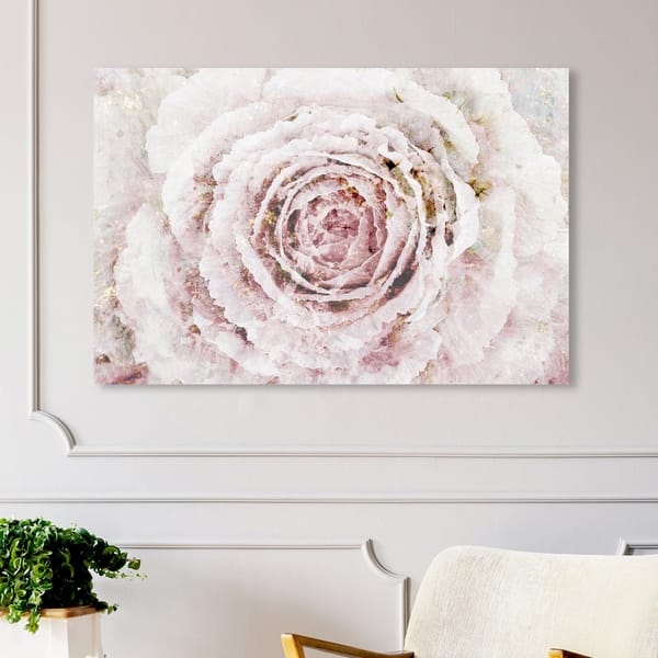 slide 1 of 11, Oliver Gal Floral and Botanical Wall Art Canvas Prints 'Blush Winter Flower Dark Pink' Florals - Pink, Pink