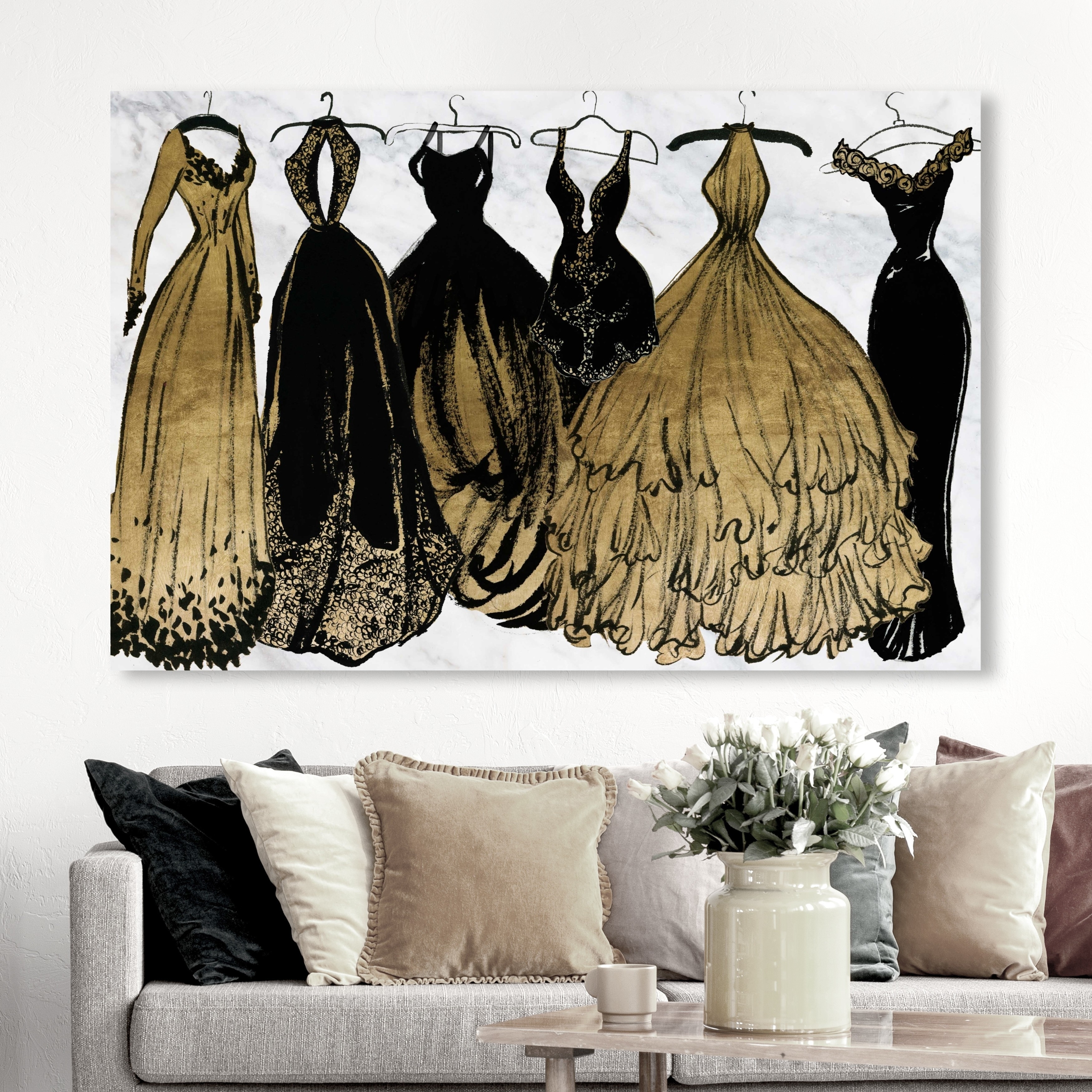 Oliver Gal 'Clear Fashion Thoughts Night' Fashion and Glam Framed Wall Art  Prints Shoes - Black, Gold - Bed Bath & Beyond - 31288720