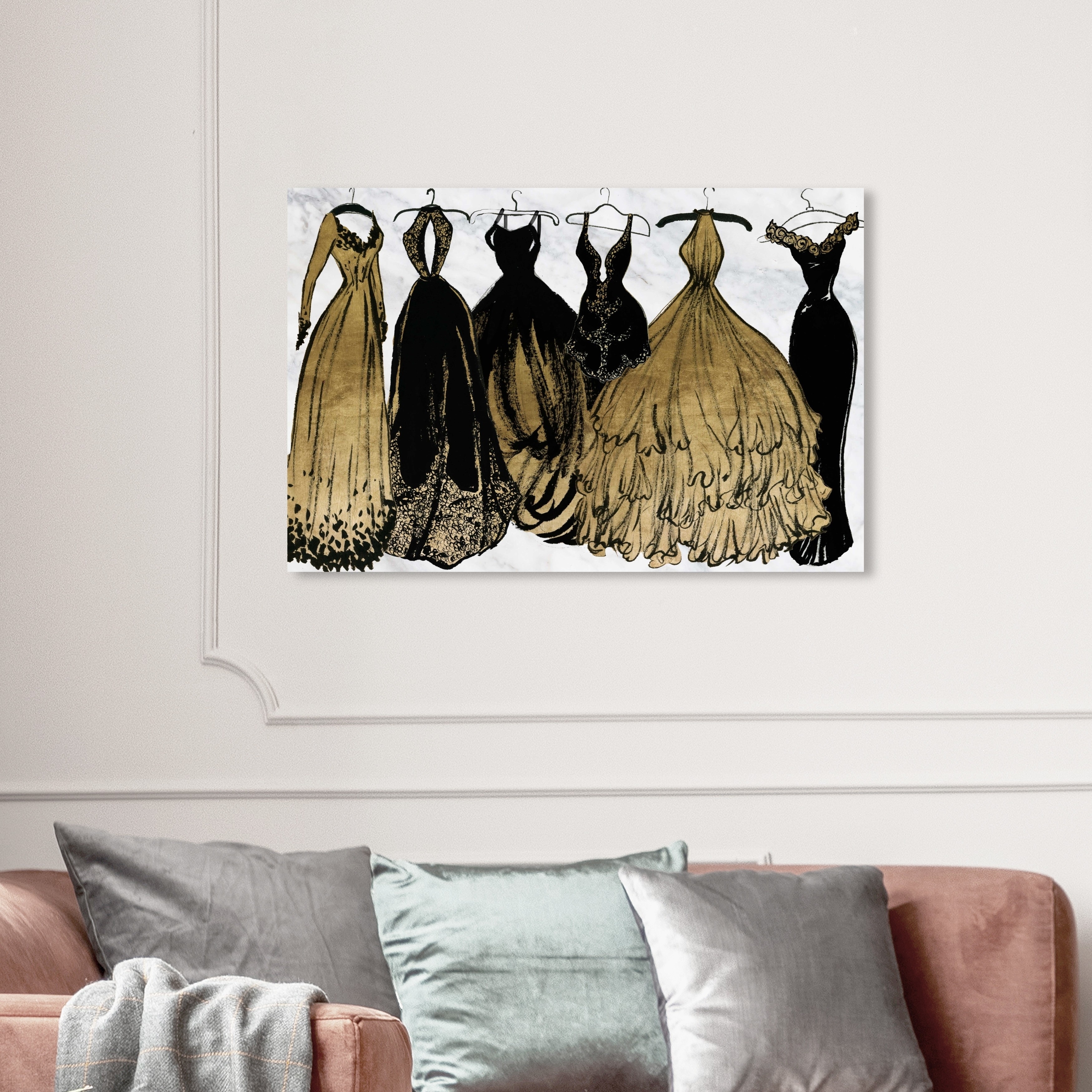 Oliver Gal 'Balloon Girl Blue' Fashion and Glam Wall Art Canvas Print -  Black, Gold - Bed Bath & Beyond - 28596307
