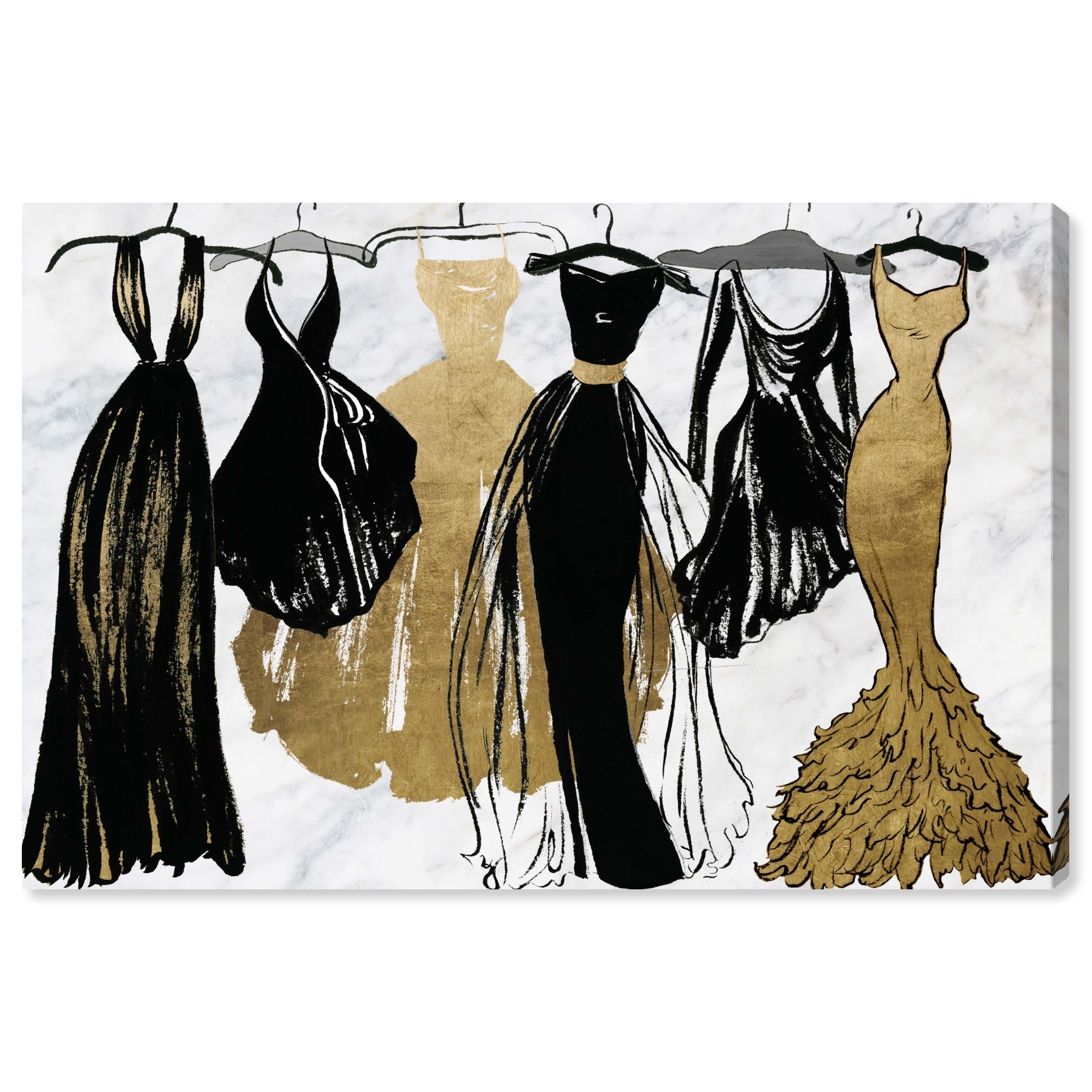 slim fit dress slacks Black/Gold Ombr Lurex Bustier Gown with Train