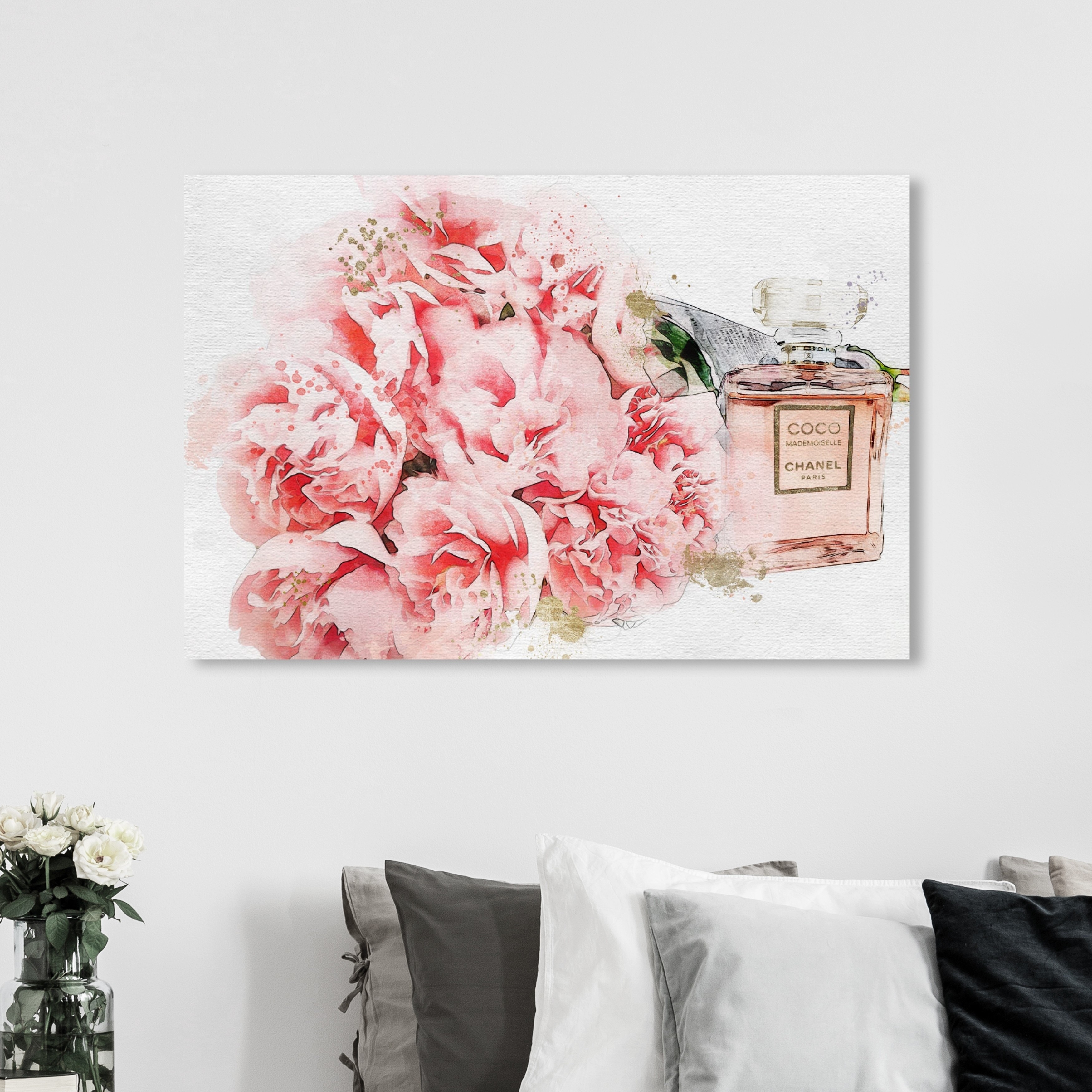 Oliver Gal Fashion and Glam Wall Art Canvas Prints 'Pinkish Glamour'  Perfumes - White, Pink - On Sale - Bed Bath & Beyond - 30765230