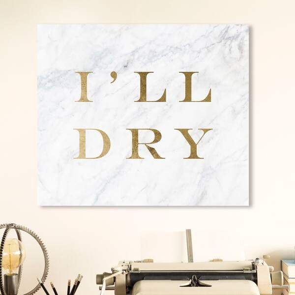 Shop Oliver Gal Bath And Laundry Wall Art Canvas Prints Ill Dry Marble Laundry Gold White Overstock 30765672