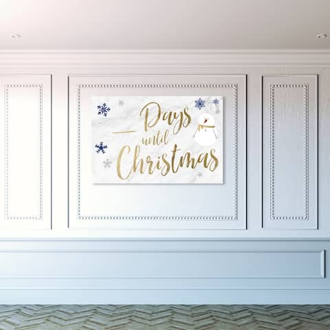 Oliver Gal Holiday and Seasonal Wall Art Canvas Prints 'Countdown Till Christmas Dry Erase' Holidays - Gold, White
