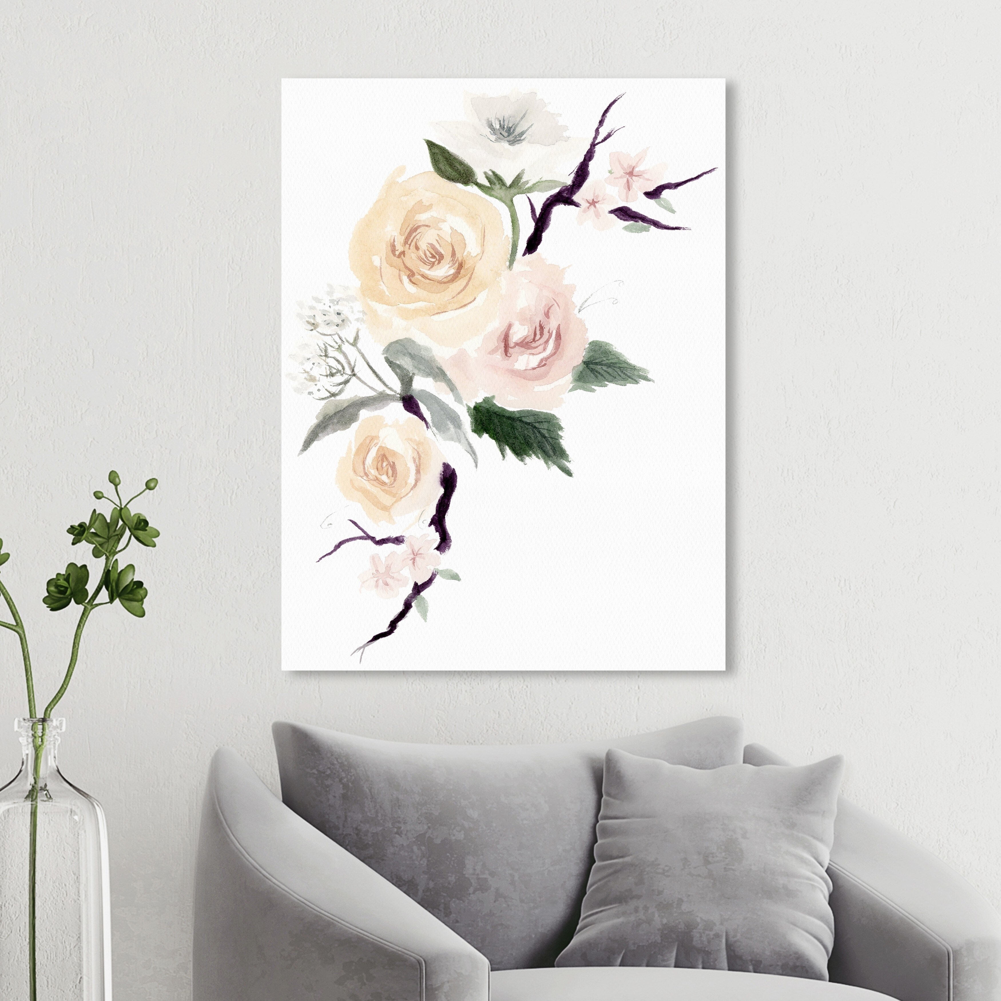 Shop Oliver Gal Floral And Botanical Wall Art Canvas Prints Soft Peach Blossoms Florals Pink Yellow Overstock 30765770