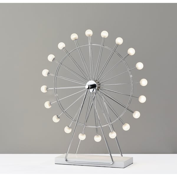 Adesso Coney Large Chrome Led Ferris Wheel Table Lamp Bed Bath