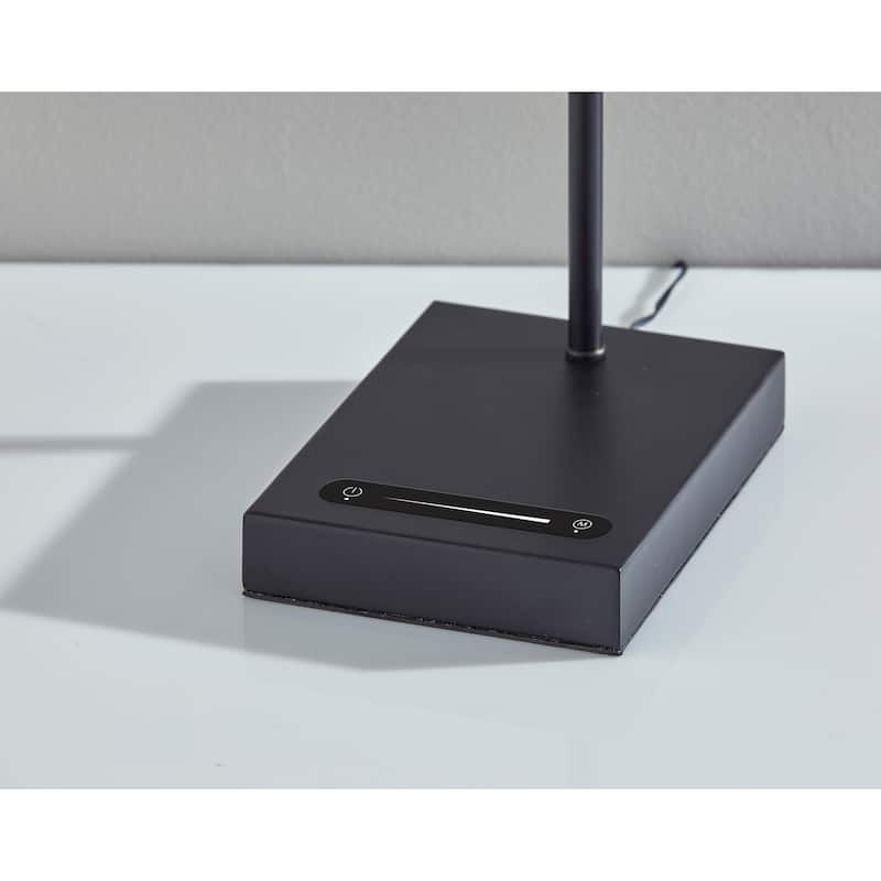 Adesso Lucas Black with Antique Brass LED Desk Lamp