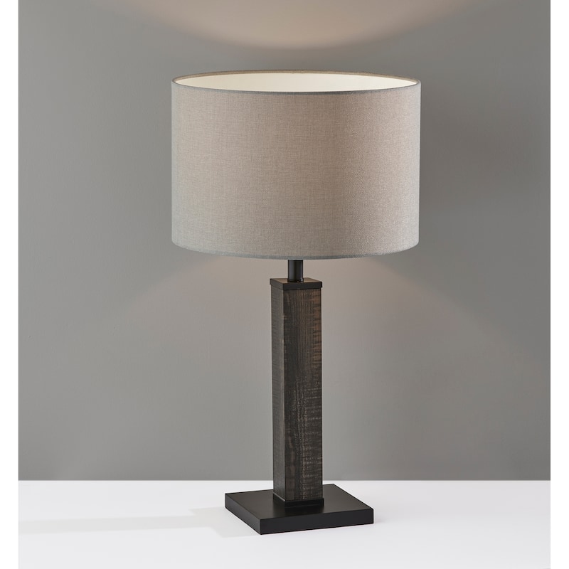 Adesso Walnut or Black Kona Table Lamp