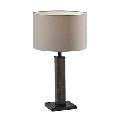 Adesso Walnut or Black Kona Table Lamp