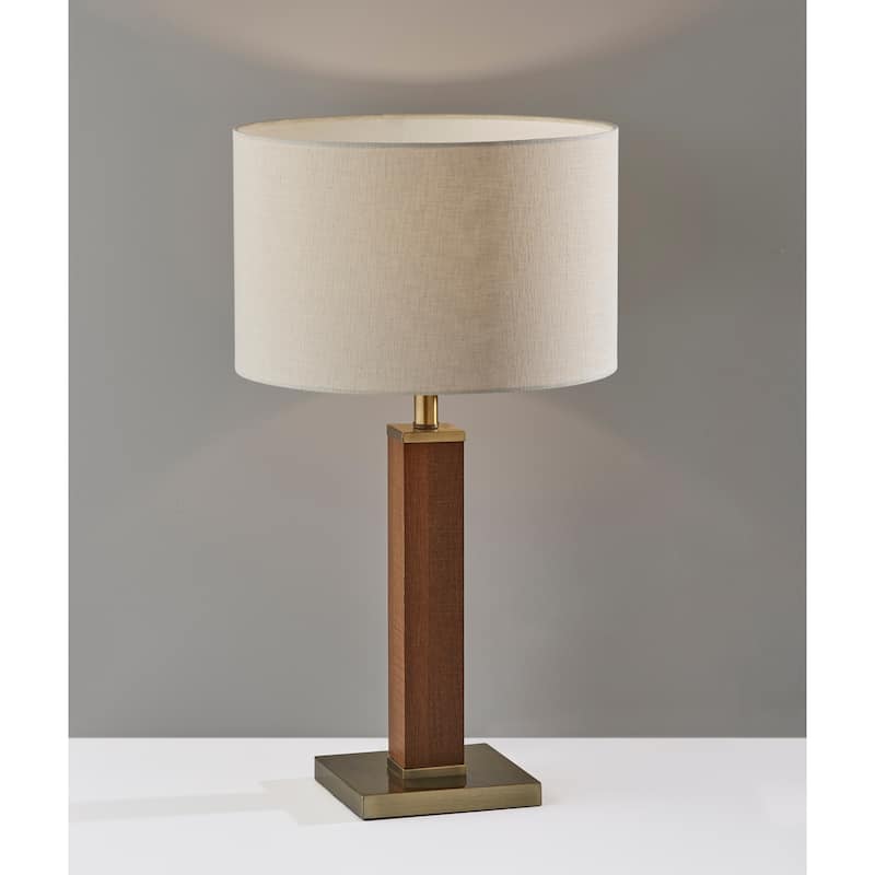 Adesso Walnut or Black Kona Table Lamp