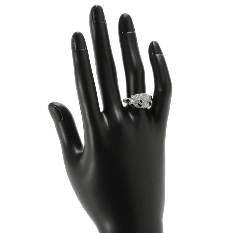 Sterling Silver 1.92ctw White Natural Zircon & Black Spinel Ring