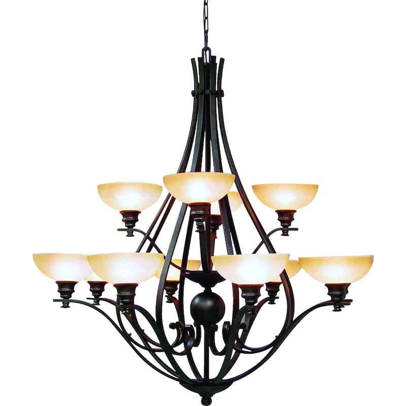 Rainier 12-Light Indoor Foundry Bronze Chandelier